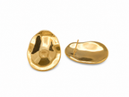 Gold Plated Pebble Shape Stud Earrings