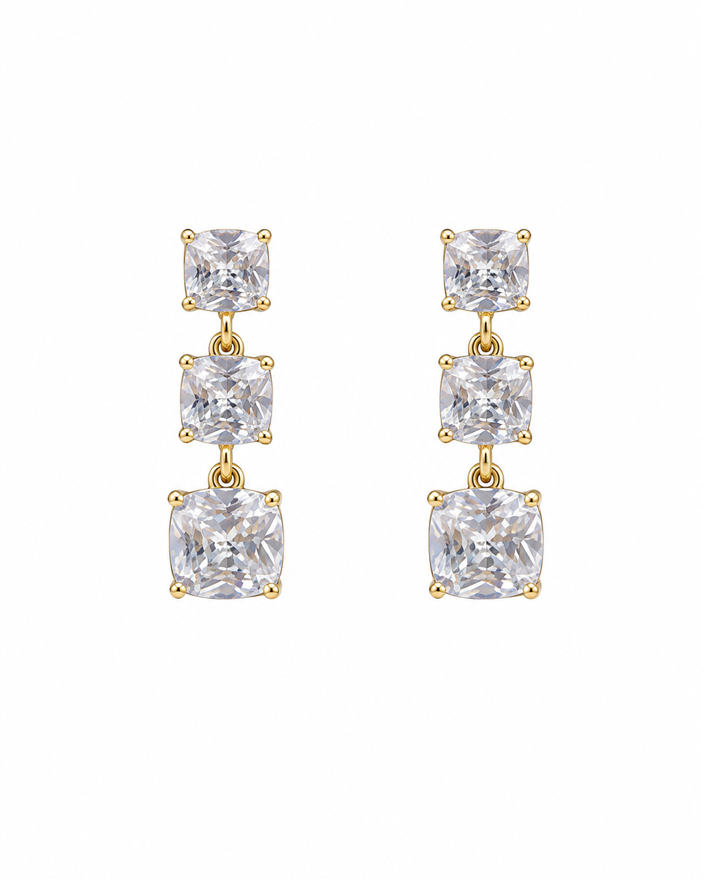 Three Stone Drop Earring