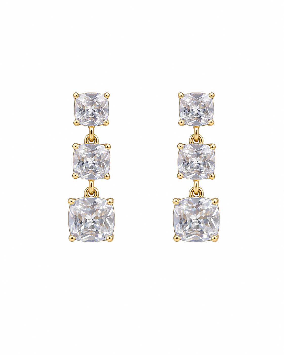 Three Stone Drop Earring