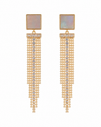 Crystal Tassel Pearl Steel Earring