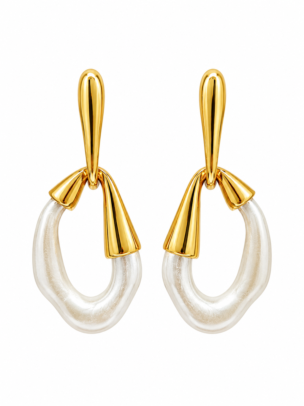 Elegant Pearl Loop Dangler Earring