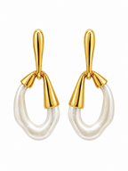 Elegant Pearl Loop Dangler Earring