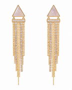 Triangle Mother of Pearl Tessel Earrings