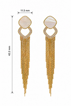 Mother of Pearl Gold Tassel Earrings