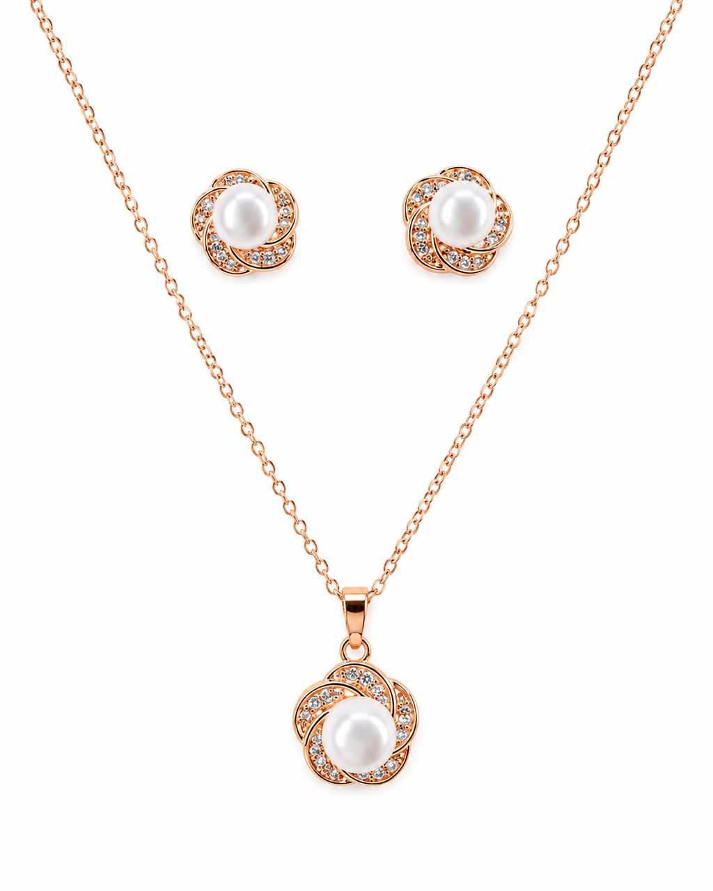 Pearl Flower Pendant Set