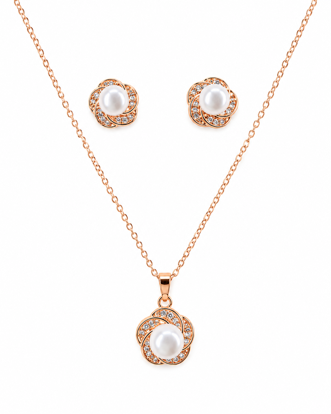 Pearl Flower Pendant Set