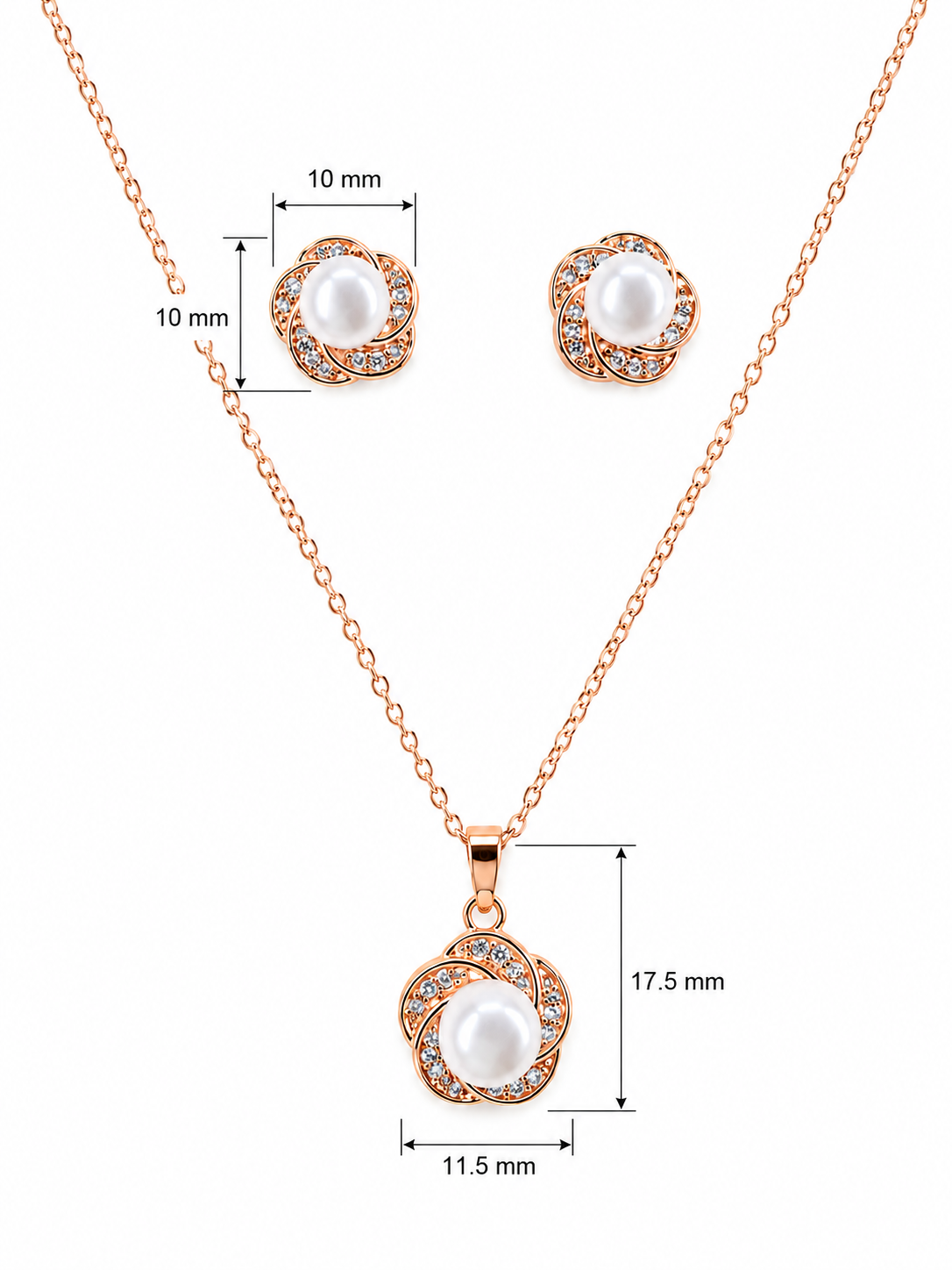 Pearl Flower Pendant Set