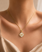 Sparkling Bow Stainless Steel Chain Pendant