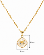 Sparkling Bow Stainless Steel Chain Pendant