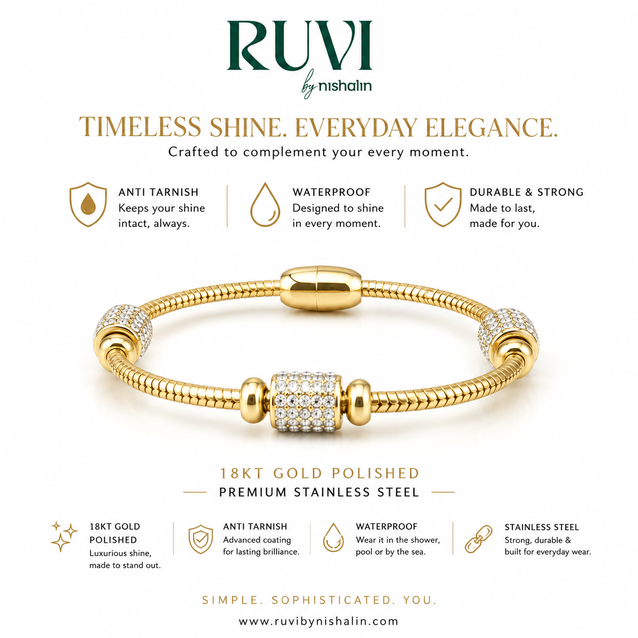 Steel Square CZ Bracelet