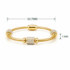 Steel Square CZ Bracelet