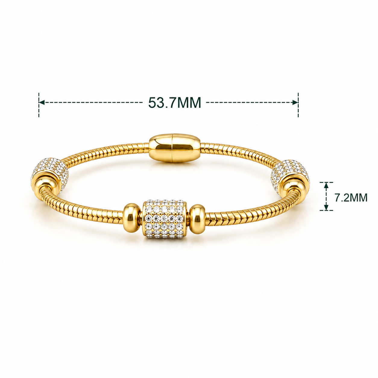 Steel Square CZ Bracelet