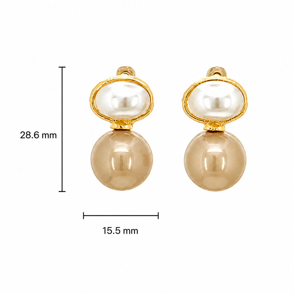 Double Pearl Drop Studs
