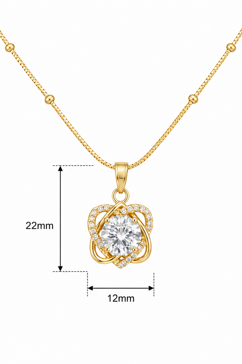 CZ Diamond Studded Chain Pendant