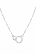Steel Circle CZ Chain Pendant
