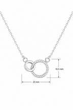 Steel Circle CZ Chain Pendant