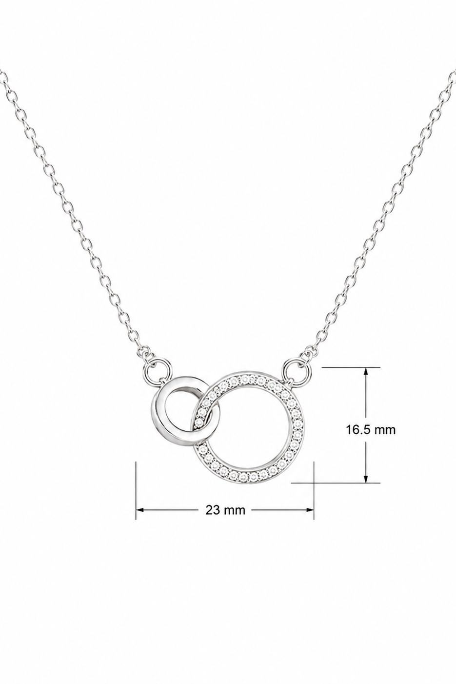 Steel Circle CZ Chain Pendant