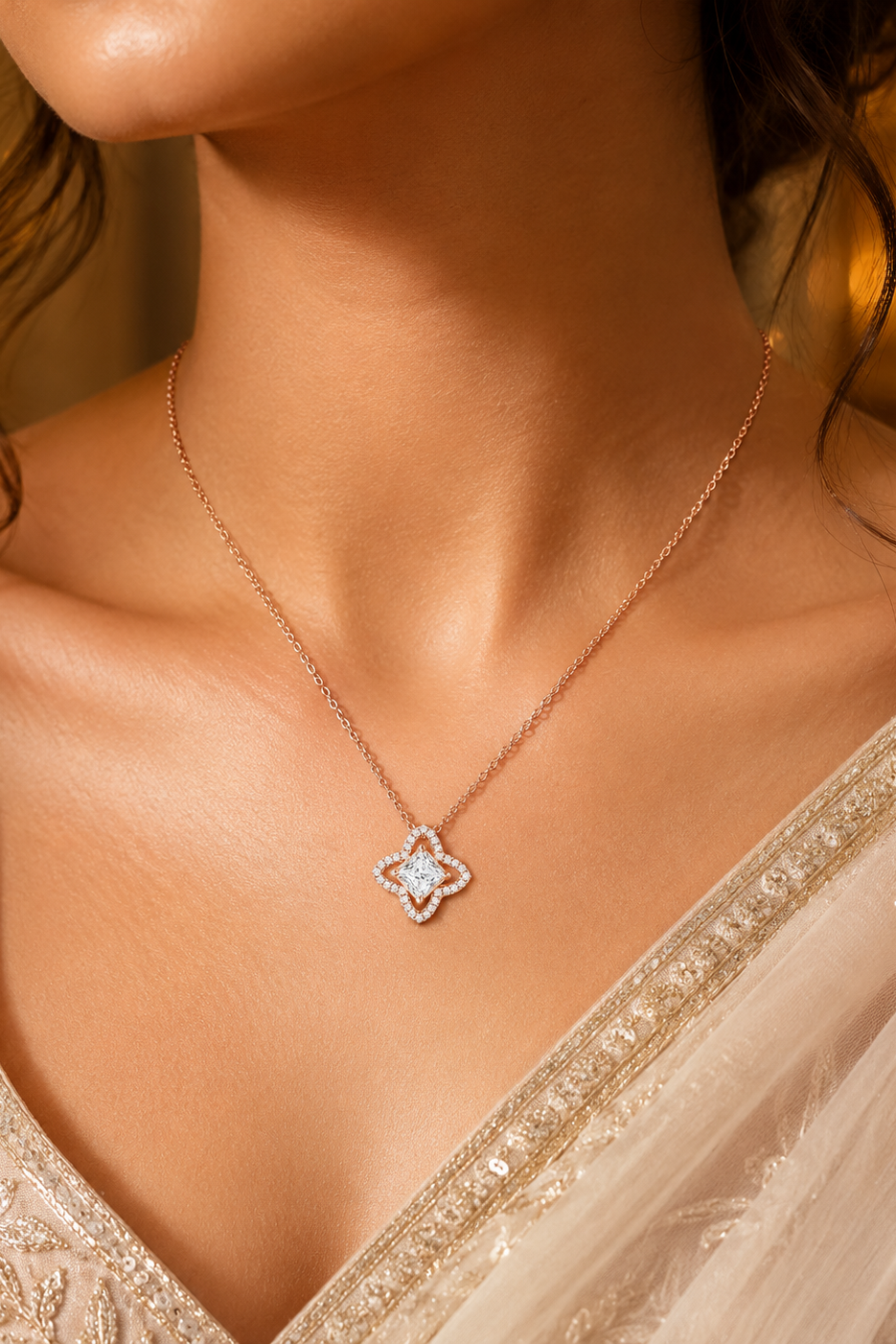 Star Shape Diamond Pendant