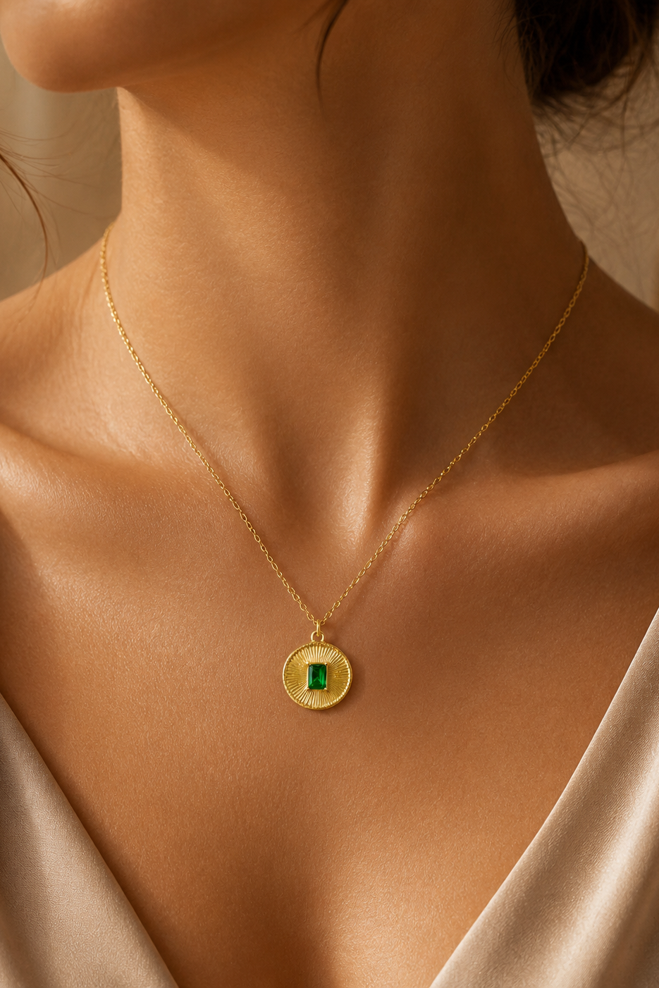 Emerald SS Pendant