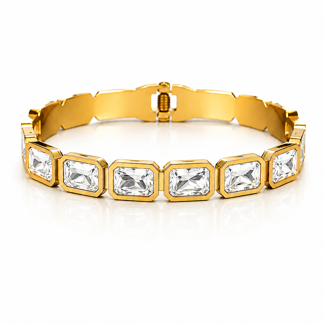 Stainless Steel Emerald CZ Bracelet