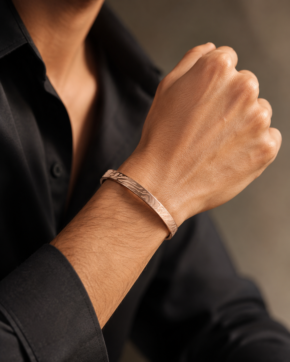 Stainless Steel Textured Kada