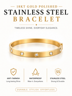 CZ Diamond Studded Stainless Steel Bracelet
