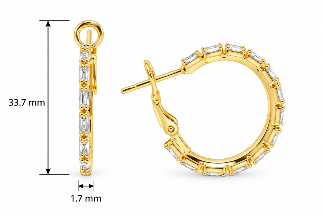 Skylar Baguette Hoop
