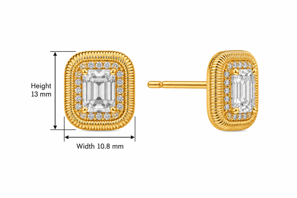 Amy Emerald-Cut Stud