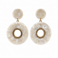 White Marble Texture Earring