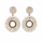 White Marble Texture Earring