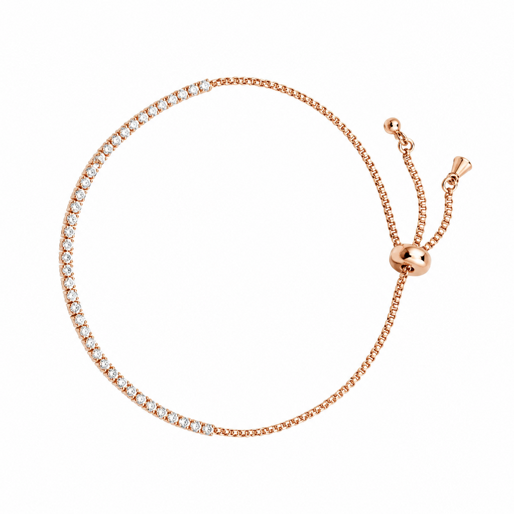 Adjustable CZ Diamond Tennis Bracelet